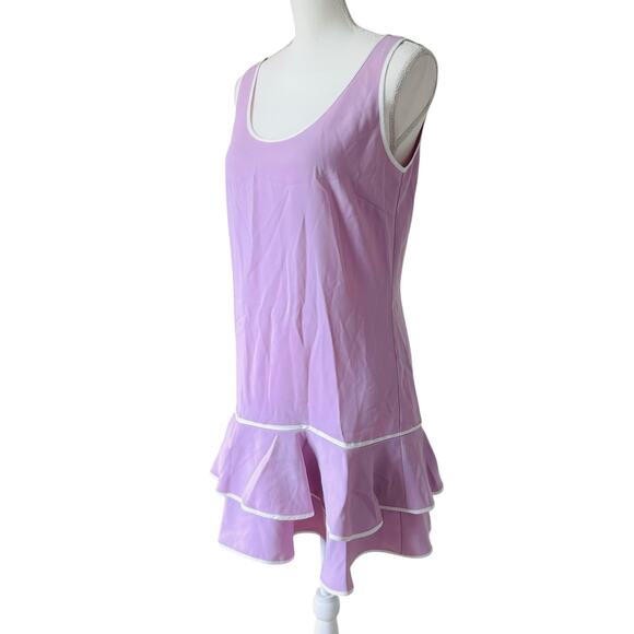 AMANDA UPRICHARD Sarai Layered Ruffle Sleeveless Mini Dress in Lavender Pink-S - Picture 4 of 9